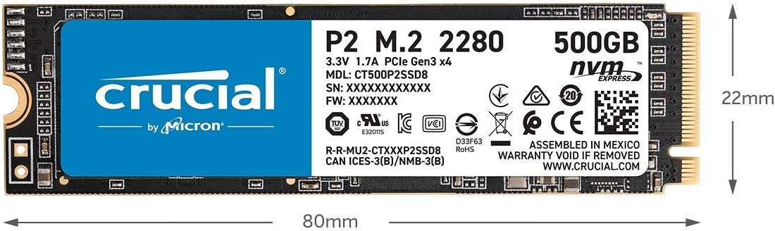 Crucial P2 M.2 2280 2000GB 2TB SSD Crucial