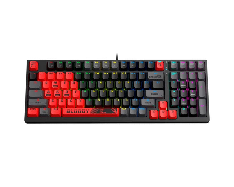 A4tech Bloody S98 RGB Mechanical Gaming Keyboard Red Switch US Layout Sports Red