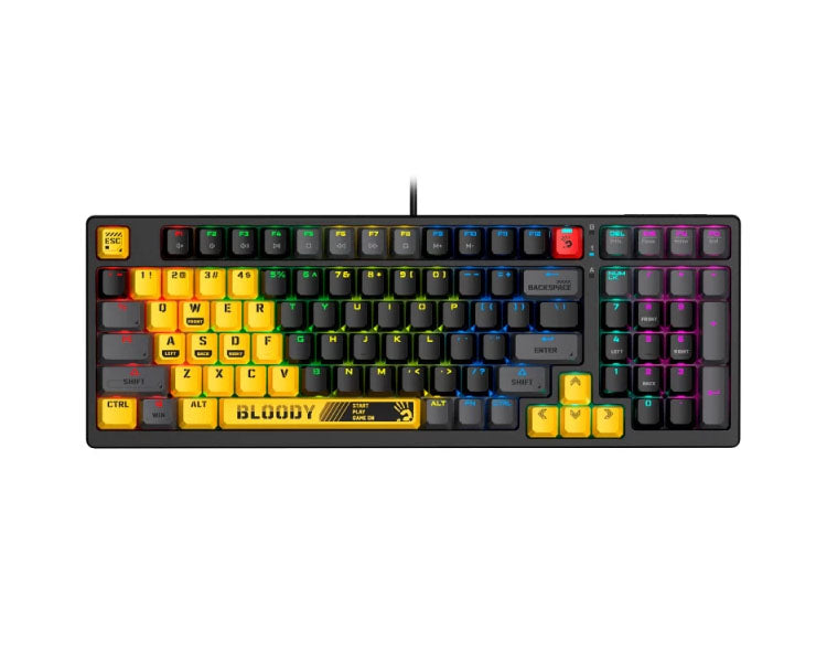 A4tech Bloody S98 RGB Mechanical Gaming Keyboard Red Switch US Layout Sports Lime