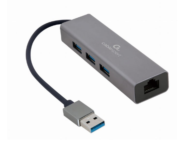 Gembird A-AMU3-LAN-01 USB AM Gigabit network adapter with 3-port USB 3.0 hub