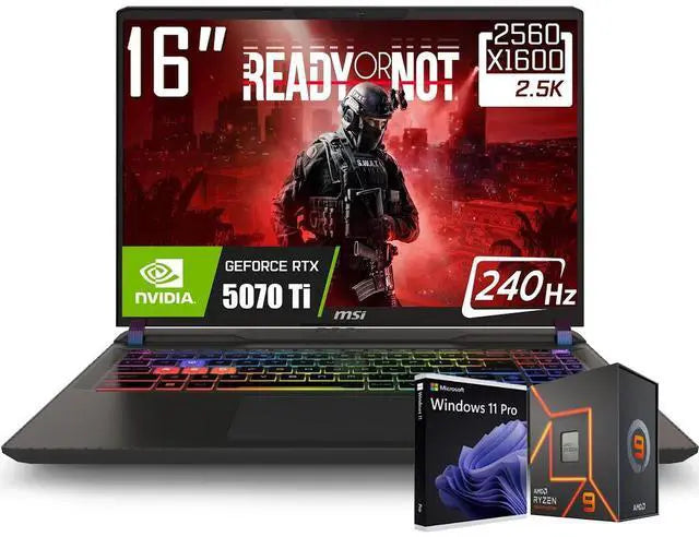 MSI Vector 16 HX AI |240Hz|Rtx 5070 TI|1TB|R9 8940HX| Gaming Laptop MSI