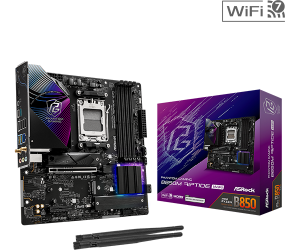 ASRock B850M Riptide WiFi AM5 AMD Micro ATX MotherBoard Asrock