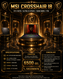 MSI CROSSHAIR 18 /RTX 5070/ULTRA 9 275HX/32GB DDR5/1TB/ Gaming Laptop
