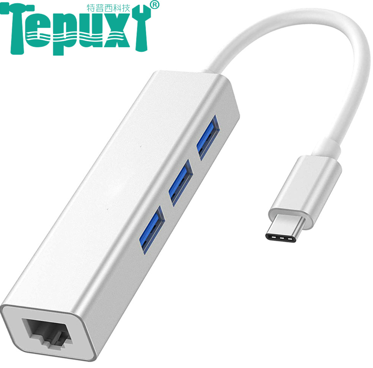 Type-C Hub with 3 USB 3.0 ports & Ethernet RJ45