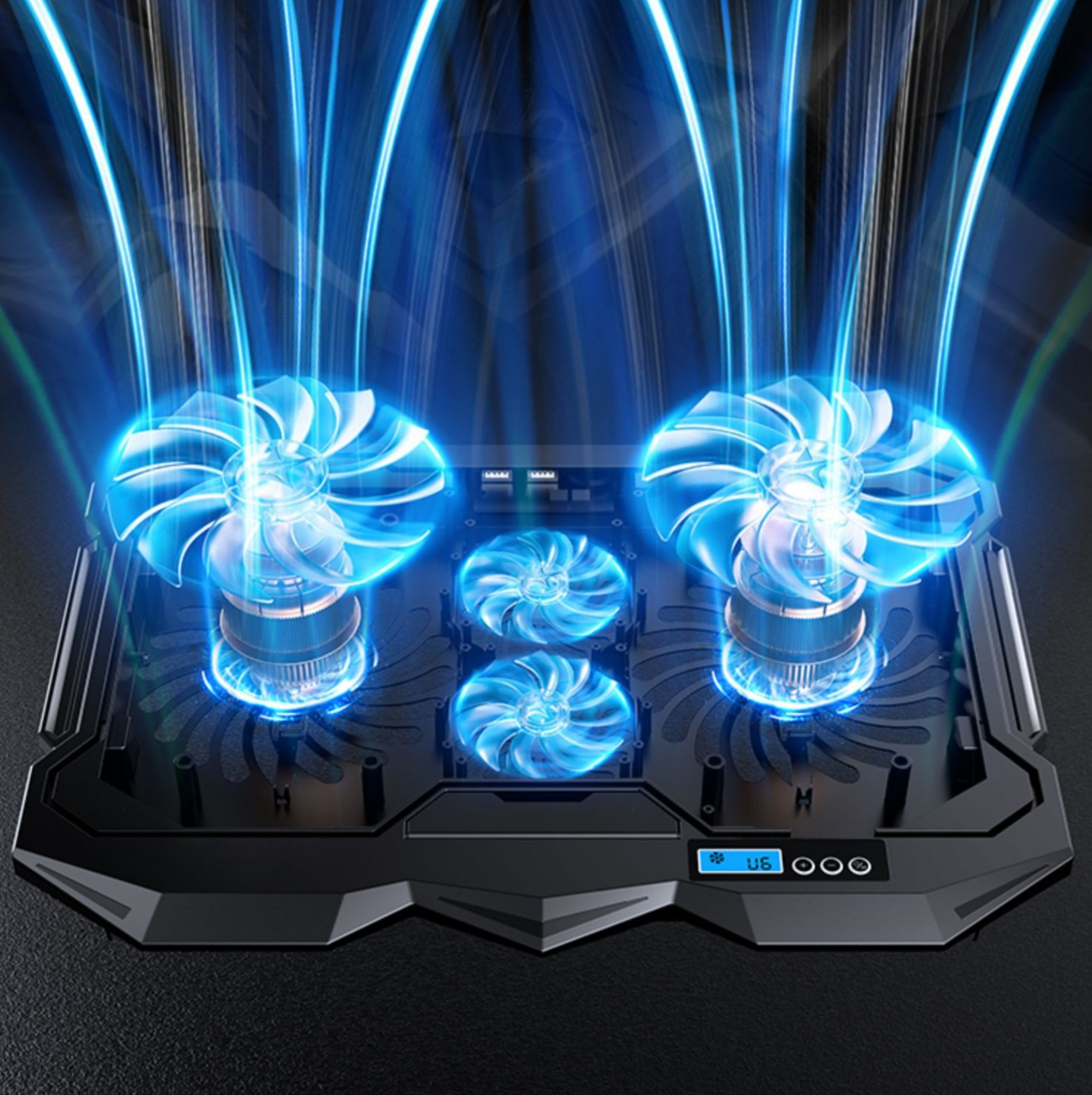 Laptop cooler stand with blue light