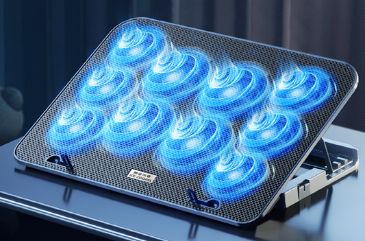 Laptop cooler stand with blue light