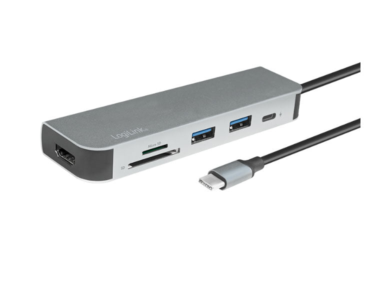 Logilink UA0343 USB-C™ Multifunc Hub USB 3.2 Gen1x1 HDMI PD Cardreader — Adapter