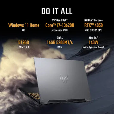 ASUS TUF / i7-13620H / RTX 4050 / 16GB DDR5 / 15" 144Hz Gaming Laptop Asus