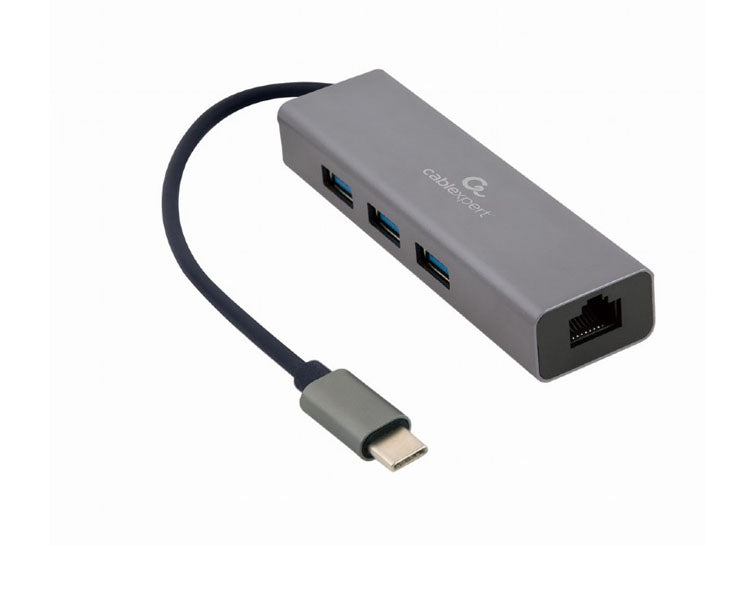 Gembird A-CMU3-LAN-01 USB-C Gigabit network adapter with 3-port USB 3.1