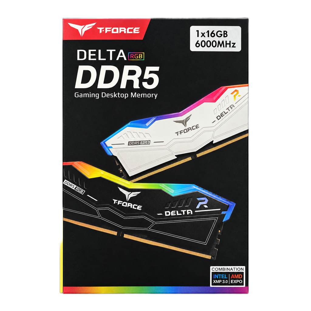 T-FORCE DELTA RGB DDR5 / 16GB / 6000MHz / CL38 RAM T-FORCE